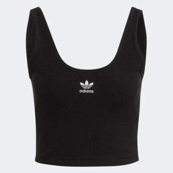 NEW Adidas Originals Adicolor Essentials Rib Tank Top HF3399 Black Womens Size L - Picture 4 of 6